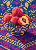 Peaches in the Pink Bowl — artwork detail