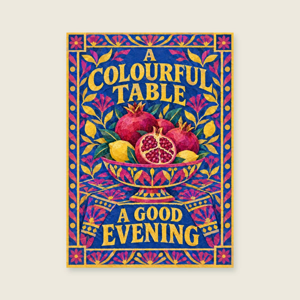 A Colourful Table a Good Evening Art Print