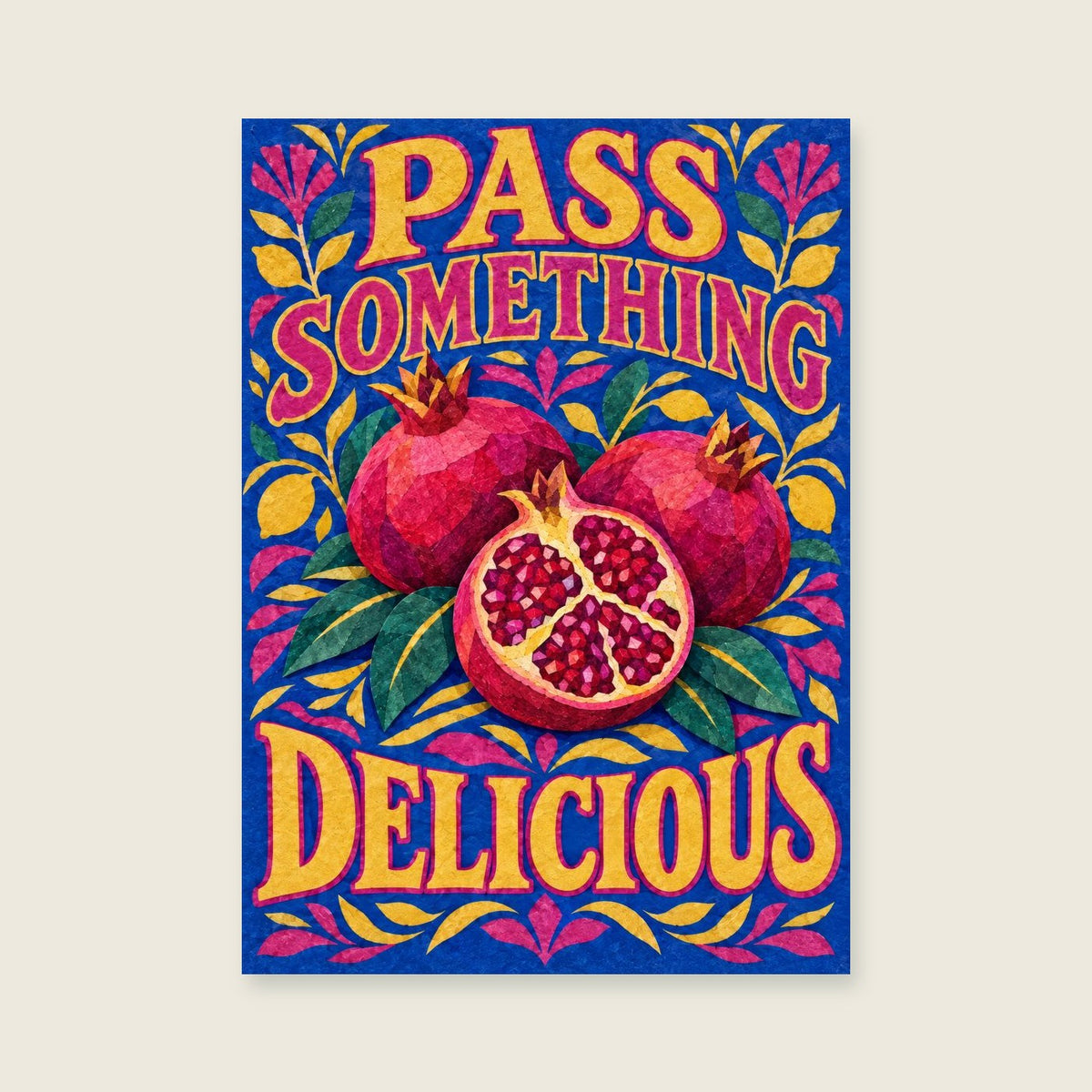 Pass Something Delicious — Decorative cut-paper dining room art print