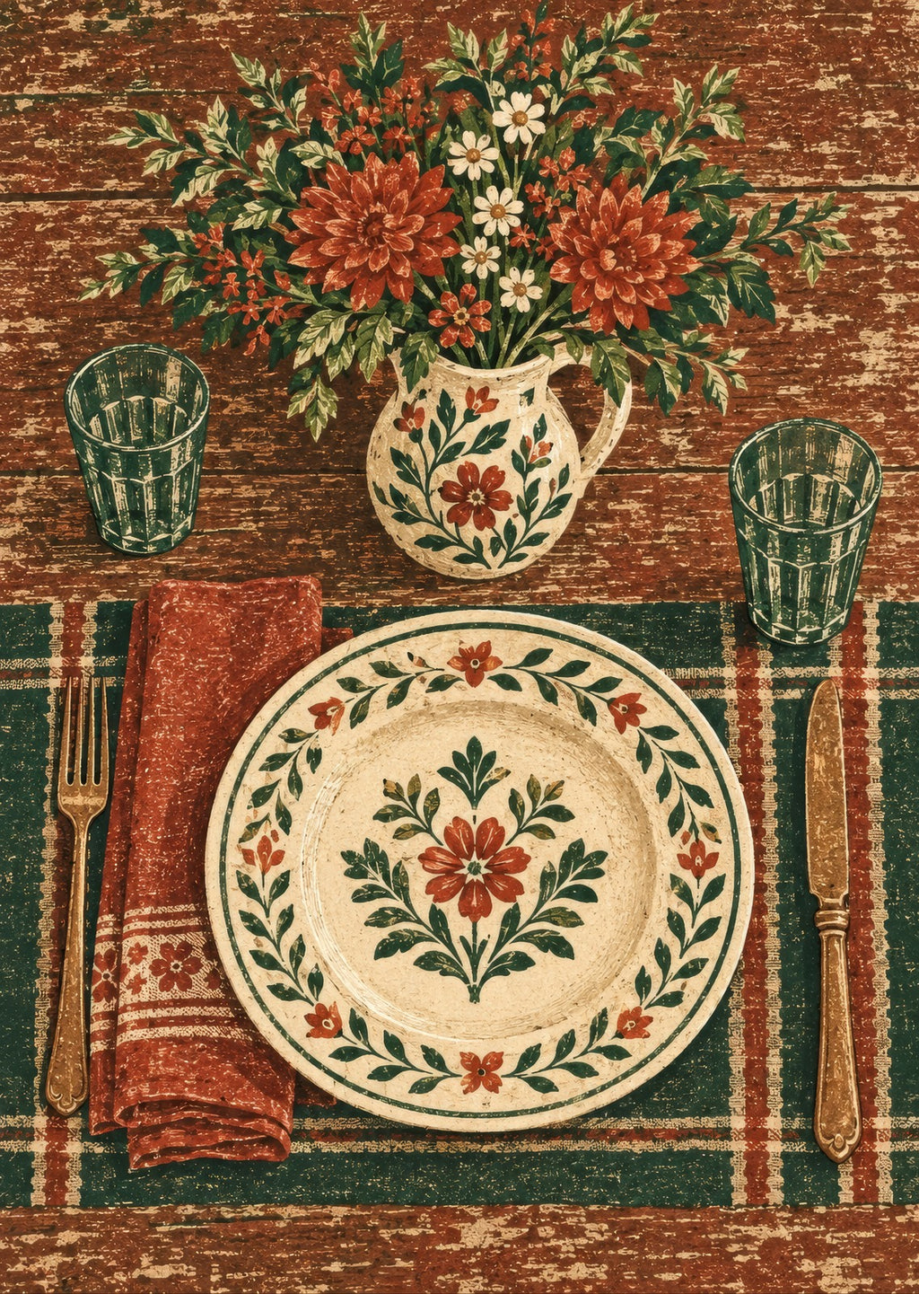 A Place Setting with Flowers — artwork detail
