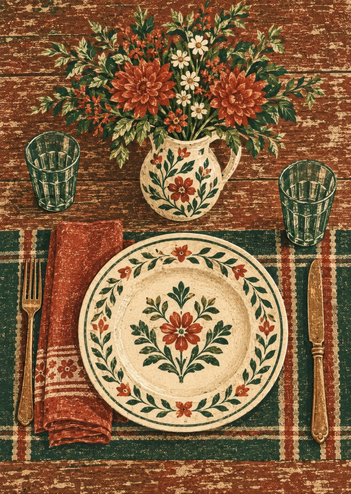A Place Setting with Flowers — artwork detail