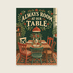 Always Room at Our Table — Bespoke typographic illustration dining room art print