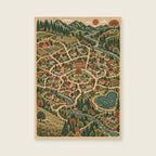 Routes Around Home — Original decorative cartography hallway art print