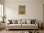 Routes Around Home — A2 artwork shown in a room with a natural wood frame; select a framed finish to include a frame