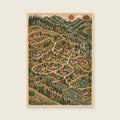 The Meeting of Three Paths — Original decorative cartography hallway art print