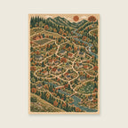 The Meeting of Three Paths — Original decorative cartography hallway art print