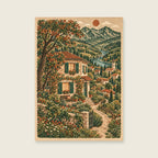The House on the Corner — Original decorative cartography hallway art print