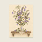 The Little Welcome Vase — Decorative folk floral hallway art print