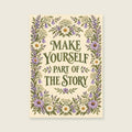 Make Yourself Part of the Story — Decorative folk floral hallway art print