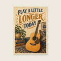Play a Little Longer Today — Detailed painterly illustration music art print