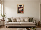 Make Room for the Loud Bits — A2 artwork shown in a room with a natural wood frame; select a framed finish to include a frame