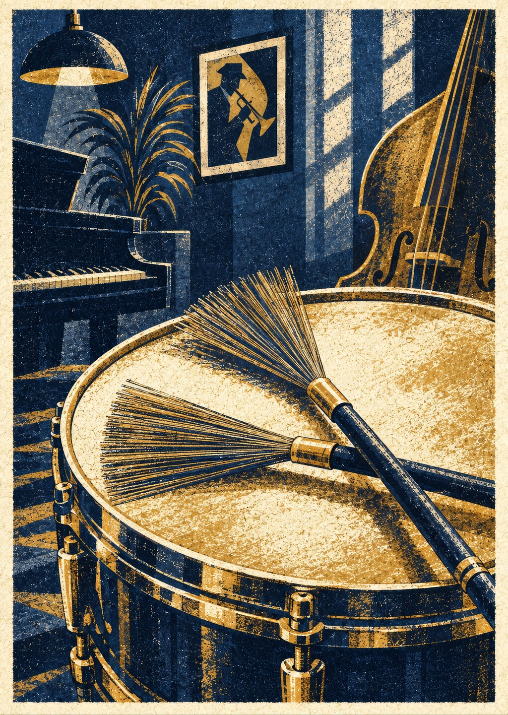 Brushes on the Snare — artwork detail