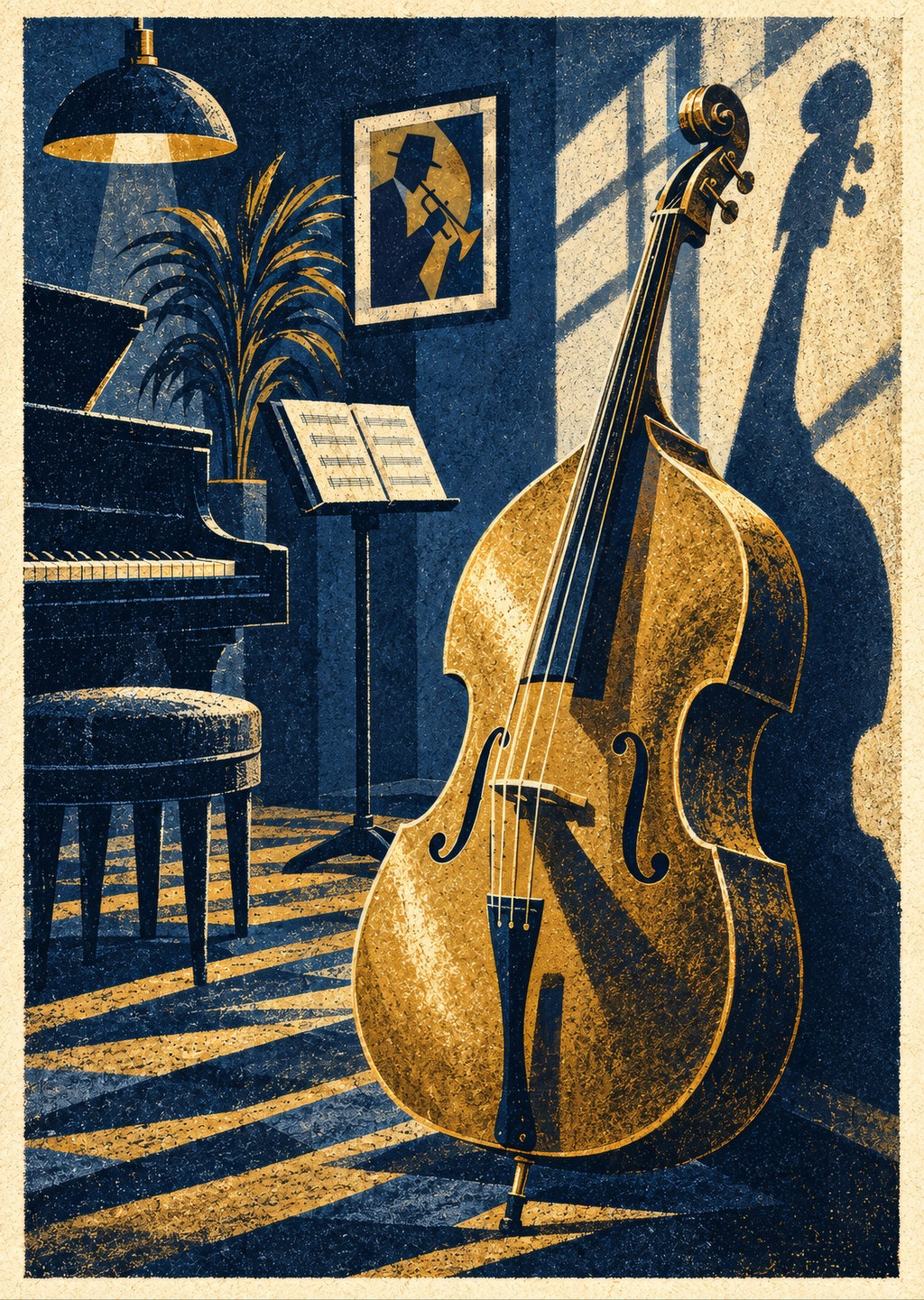 The Upright Bass Shadow — artwork detail