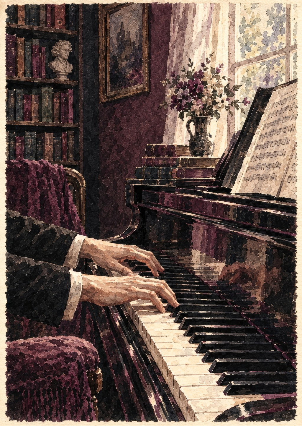 Hands over the Piano — artwork detail