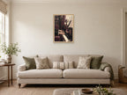 Hands over the Piano — A2 artwork shown in a room with a natural wood frame; select a framed finish to include a frame