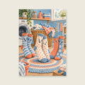 Socks in Conversation — Playful editorial illustration utility room art print