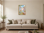 Sheets in the Breeze — A2 artwork shown in a room with a natural wood frame; select a framed finish to include a frame