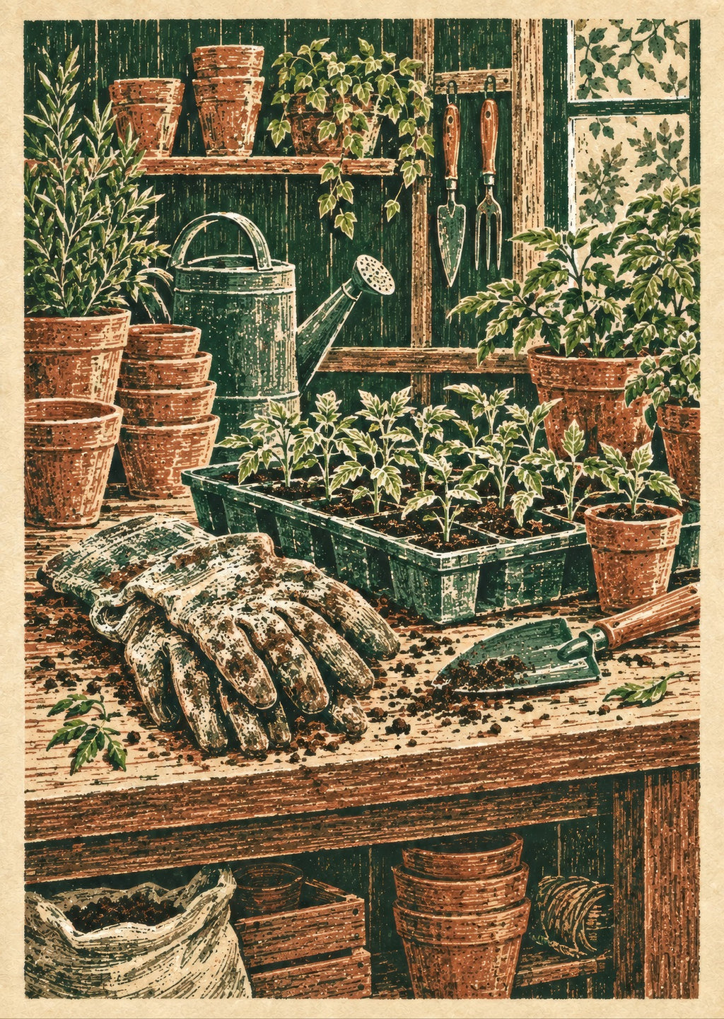 Gloves and Seedlings — artwork detail