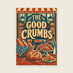The Good Crumbs — Layered linocut kitchen art print