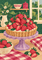 Strawberry tart on a lilac pedestal — artwork detail