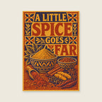 Little Spice Goes Far — Decorative blockprint kitchen art print