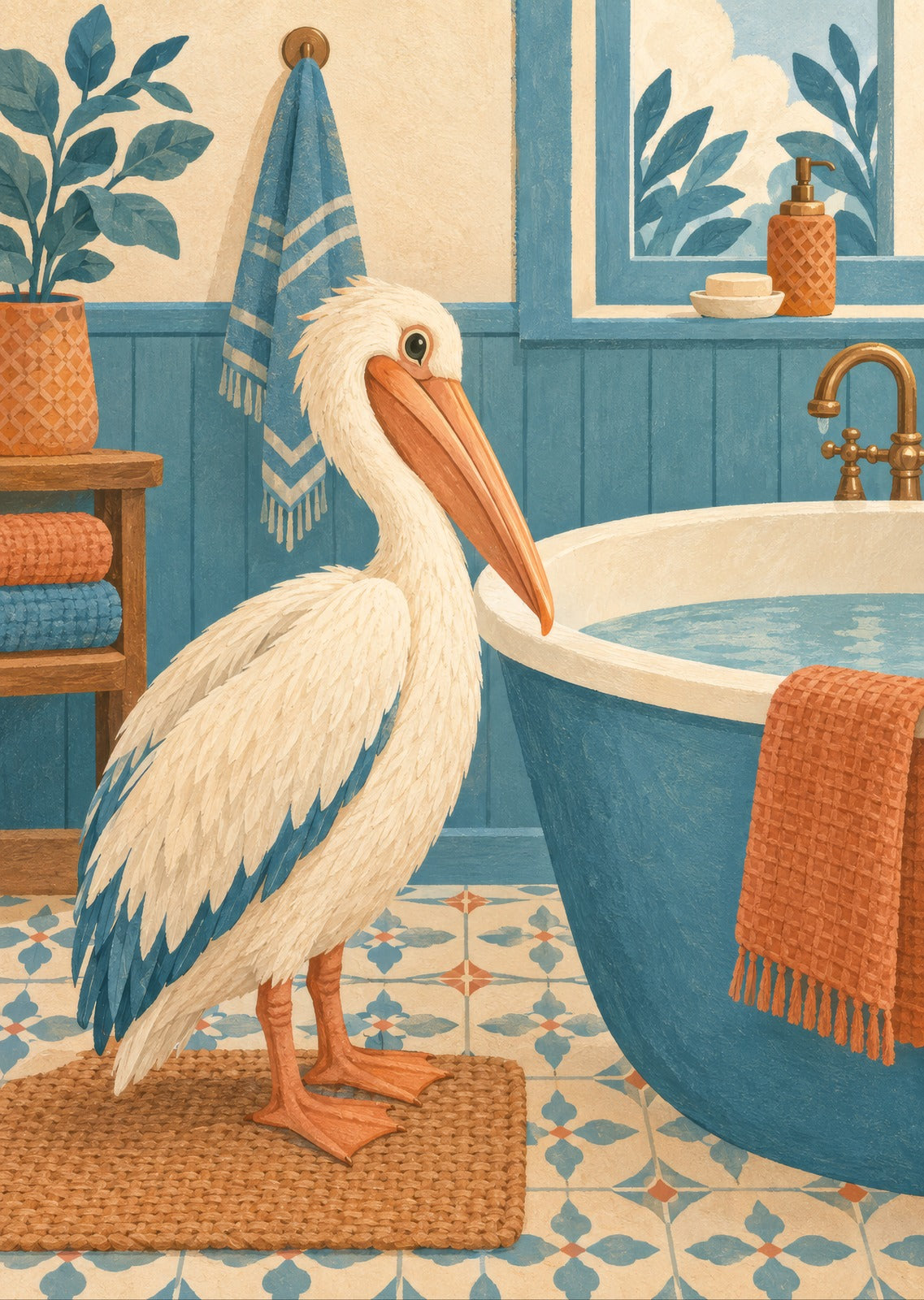 cream pelican — artwork detail