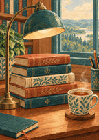 Stacked books — artwork detail
