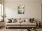 Let The Room Take A Breath — A2 artwork shown in a room with a natural wood frame; select a framed finish to include a frame