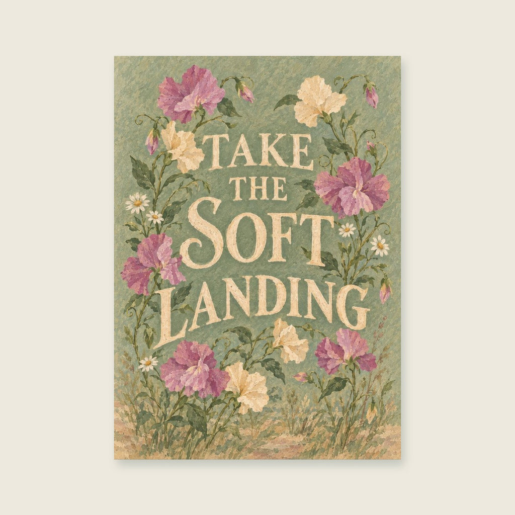 Take The Soft Landing — Intimate botanical gouache bedroom art print