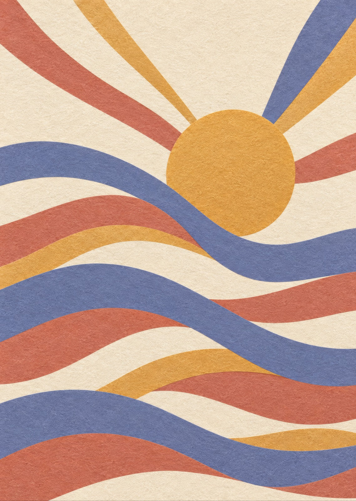Lavender ribbons crossing a broad cream plane — artwork detail