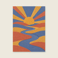 Soft orange arc — Textured paper abstraction bedroom art print