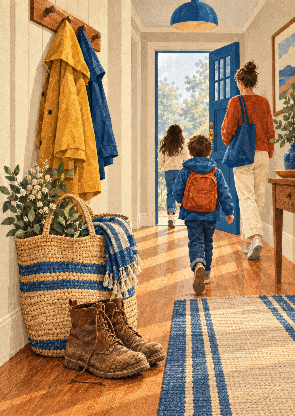 Woven market bag — artwork detail
