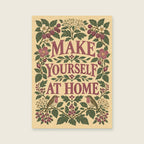 Make Yourself At Home — Botanical folk illustration hallway art print