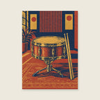 Two drumsticks — Expressive graphic screenprint music art print