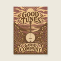 Good Tunes Good Company — Detailed original illustrative print music art print