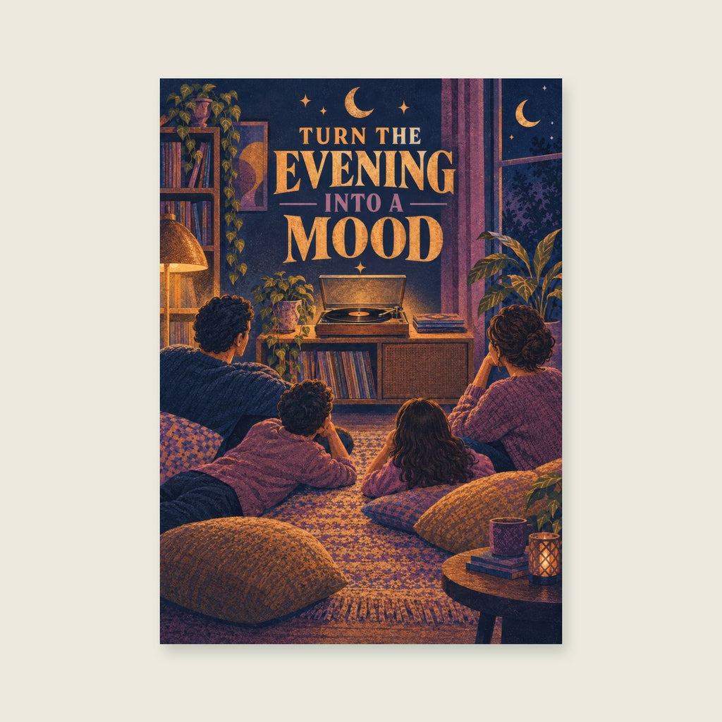 Turn The Evening Into A Mood — Atmospheric domestic illustration music art print