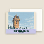 The Wallace Monument, Stirling winter Christmas card with its envelope