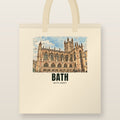 Bath Abbey Tote Bag: natural cotton tote printed with our drawing of Bath Abbey and the name BATH