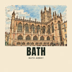 The printed design on the Bath Abbey tote, close up