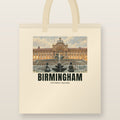Victoria Square, Birmingham Tote Bag: natural cotton tote printed with our drawing of Victoria Square and the name BIRMINGHAM