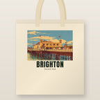 Palace Pier, Brighton Tote Bag: natural cotton tote printed with our drawing of Palace Pier and the name BRIGHTON