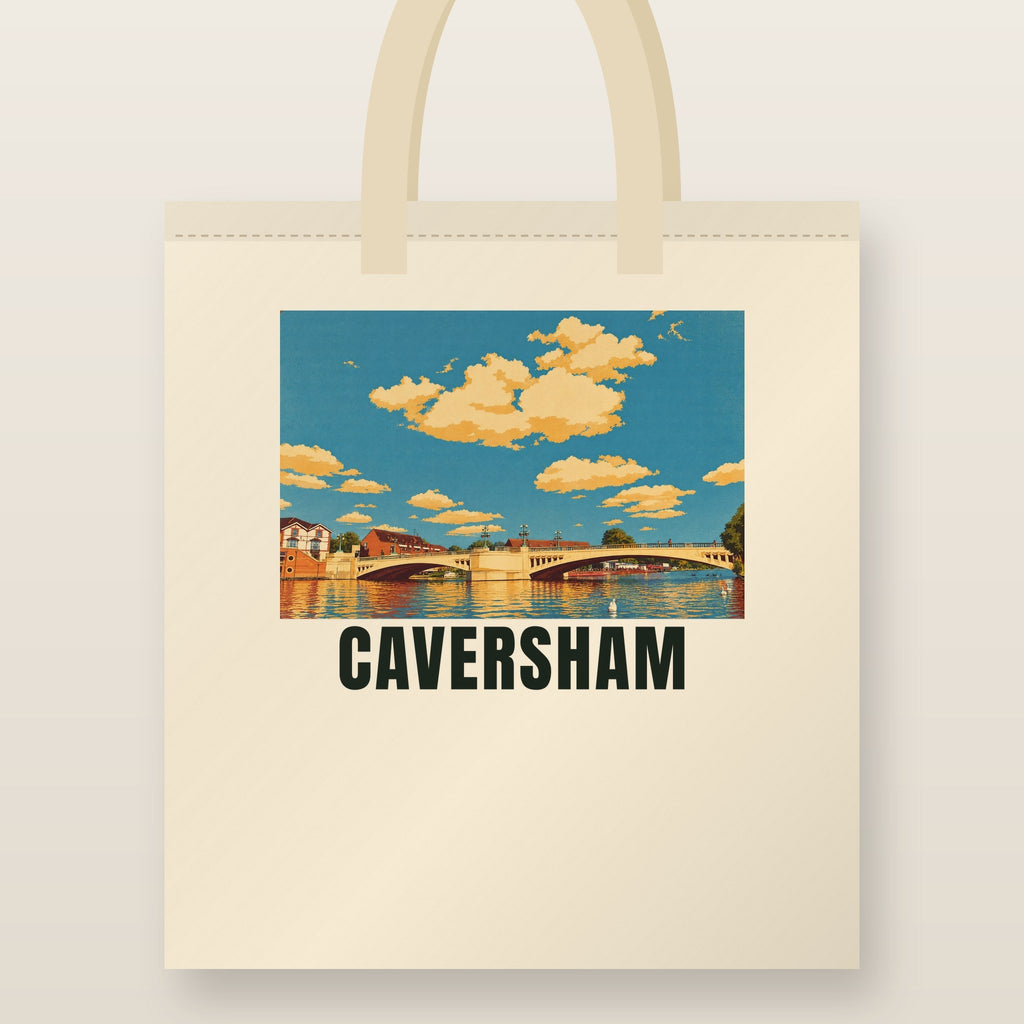 Caversham Tote Bag: natural cotton tote printed with our drawing of Caversham and the name CAVERSHAM
