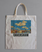 The printed design on the Caversham tote, close up