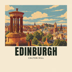 The printed design on the Calton Hill, Edinburgh tote, close up