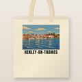 Henley-on-Thames Tote Bag: natural cotton tote printed with our drawing of Henley-on-Thames and the name HENLEY-ON-THAMES
