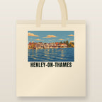 Henley-on-Thames Tote Bag: natural cotton tote printed with our drawing of Henley-on-Thames and the name HENLEY-ON-THAMES