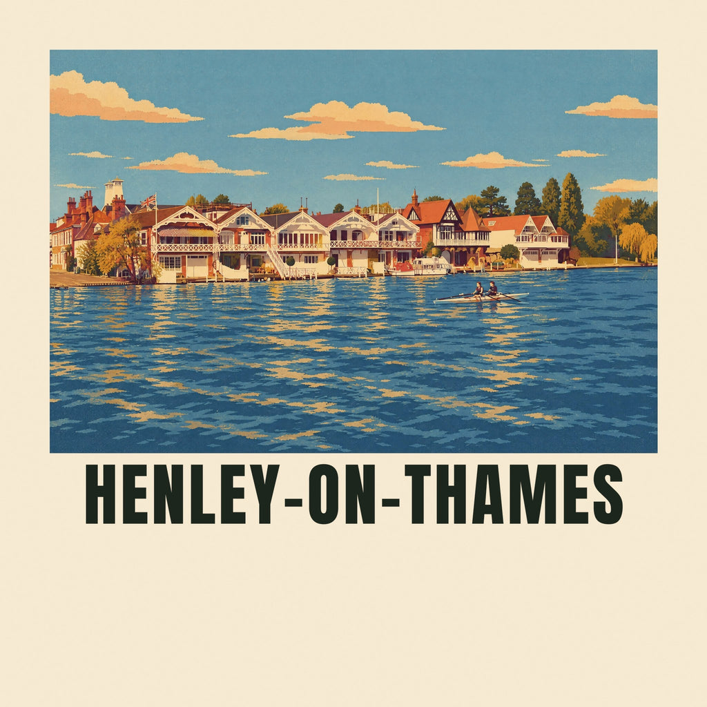 The printed design on the Henley-on-Thames tote, close up
