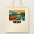 Derwentwater, Keswick Tote Bag: natural cotton tote printed with our drawing of Derwentwater and the name KESWICK