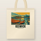 Derwentwater, Keswick Tote Bag: natural cotton tote printed with our drawing of Derwentwater and the name KESWICK