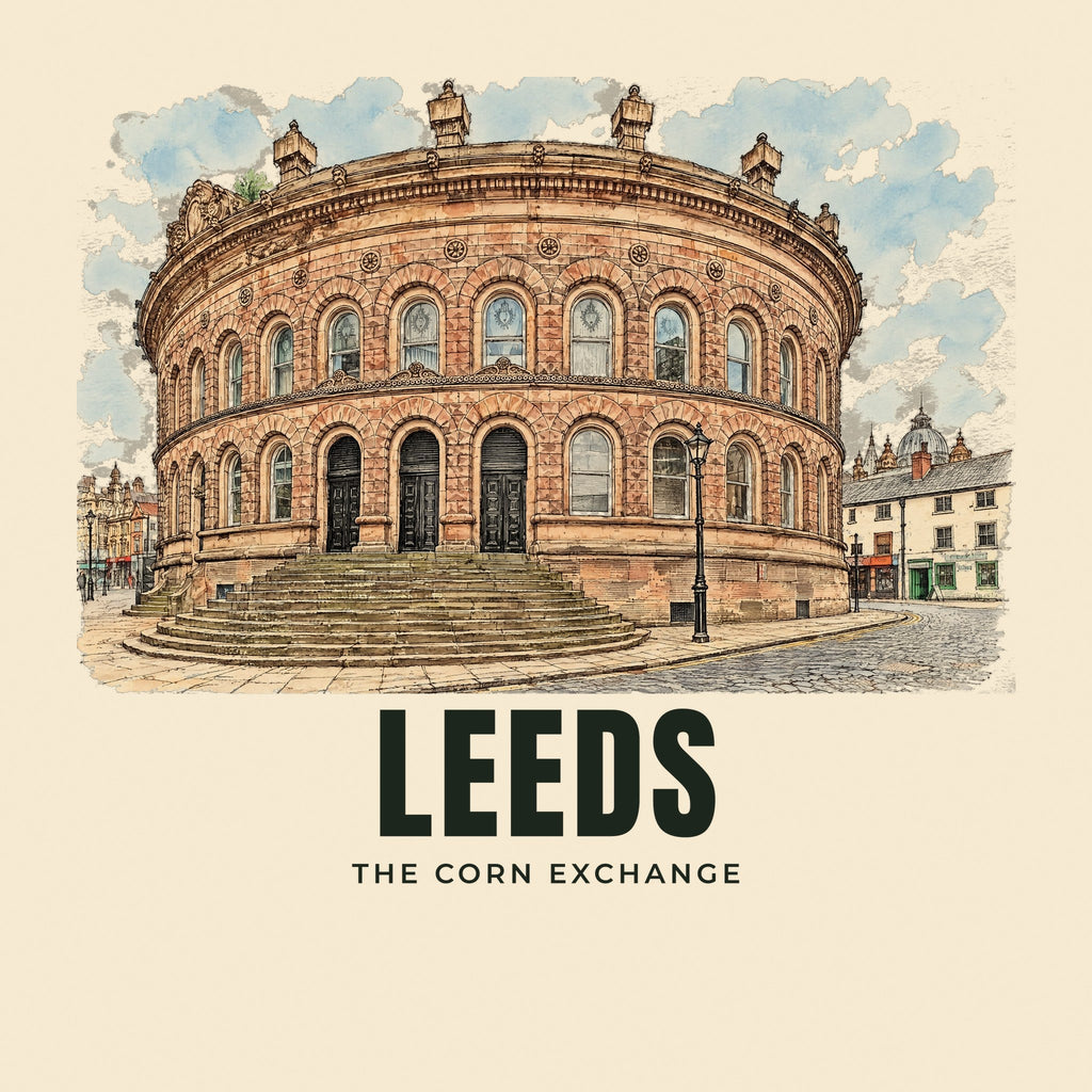 The printed design on the The Corn Exchange, Leeds tote, close up